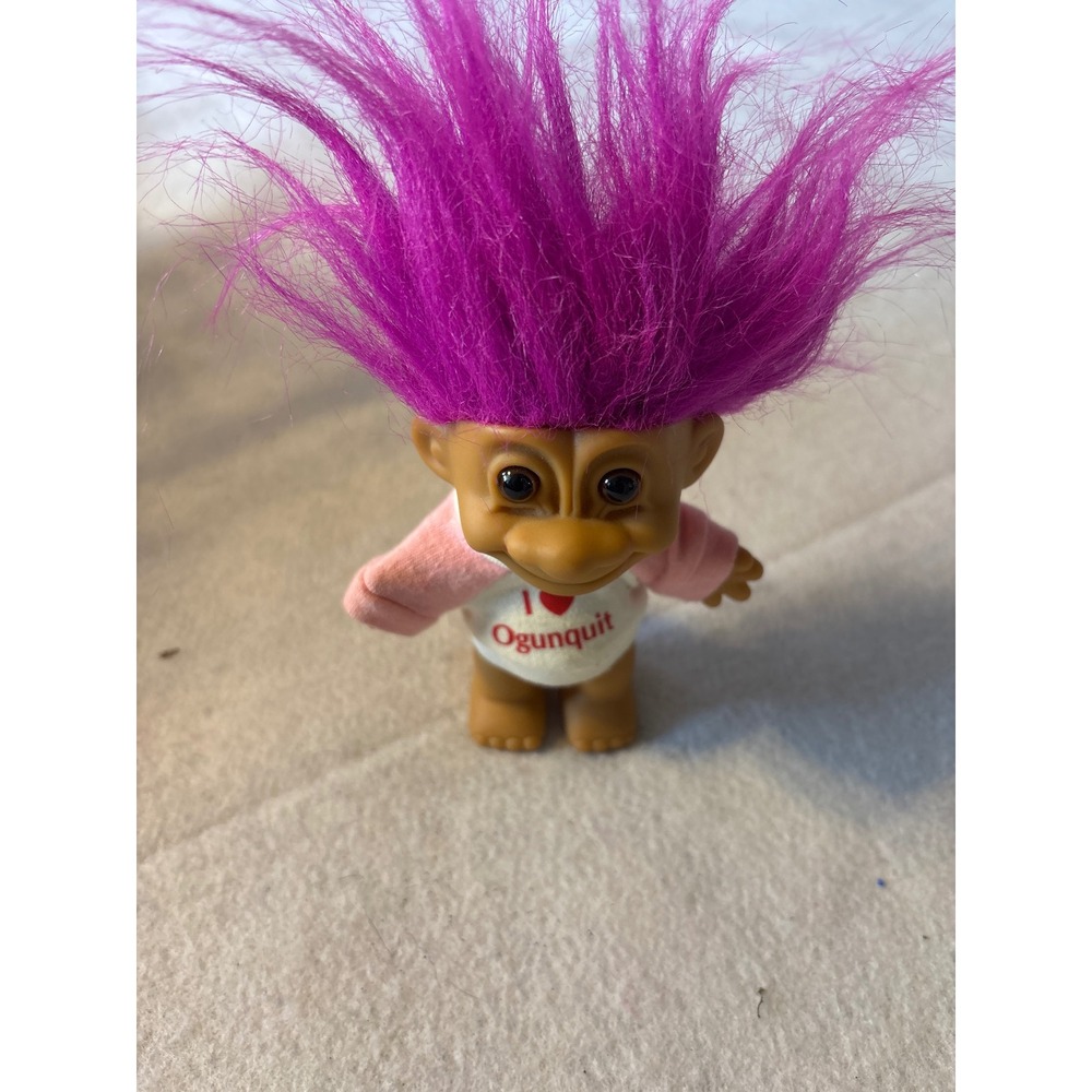 Russ Troll Doll Purple Hair I Love Ogunquit Souvenir Figurine